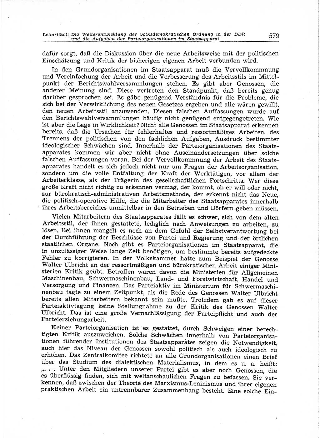 Neuer Weg (NW), Organ des Zentralkomitees (ZK) der SED (Sozialistische Einheitspartei Deutschlands) für Fragen des Parteiaufbaus und des Parteilebens, [Deutsche Demokratische Republik (DDR)] 13. Jahrgang 1958, Seite 579 (NW ZK SED DDR 1958, S. 579)