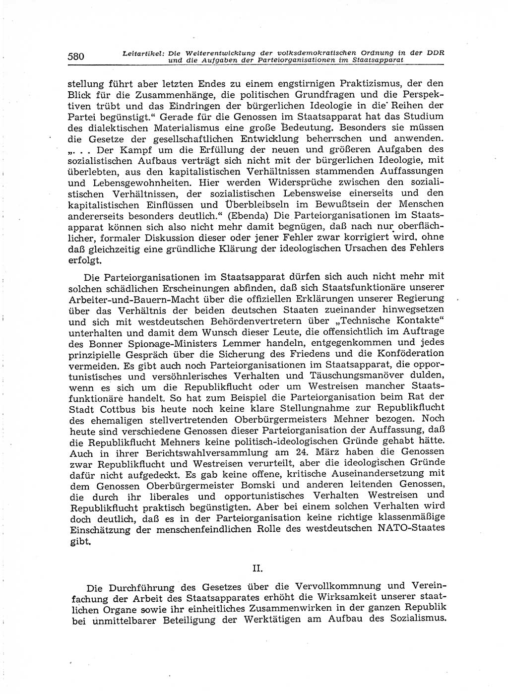 Neuer Weg (NW), Organ des Zentralkomitees (ZK) der SED (Sozialistische Einheitspartei Deutschlands) für Fragen des Parteiaufbaus und des Parteilebens, [Deutsche Demokratische Republik (DDR)] 13. Jahrgang 1958, Seite 580 (NW ZK SED DDR 1958, S. 580)