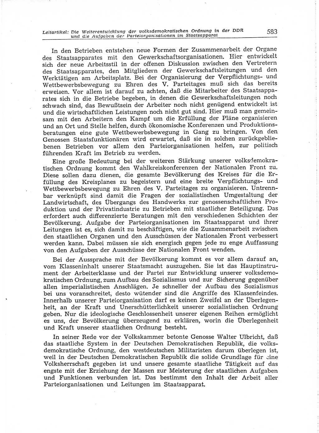 Neuer Weg (NW), Organ des Zentralkomitees (ZK) der SED (Sozialistische Einheitspartei Deutschlands) für Fragen des Parteiaufbaus und des Parteilebens, [Deutsche Demokratische Republik (DDR)] 13. Jahrgang 1958, Seite 583 (NW ZK SED DDR 1958, S. 583)