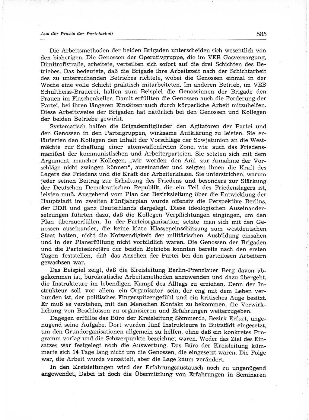Neuer Weg (NW), Organ des Zentralkomitees (ZK) der SED (Sozialistische Einheitspartei Deutschlands) für Fragen des Parteiaufbaus und des Parteilebens, [Deutsche Demokratische Republik (DDR)] 13. Jahrgang 1958, Seite 585 (NW ZK SED DDR 1958, S. 585)