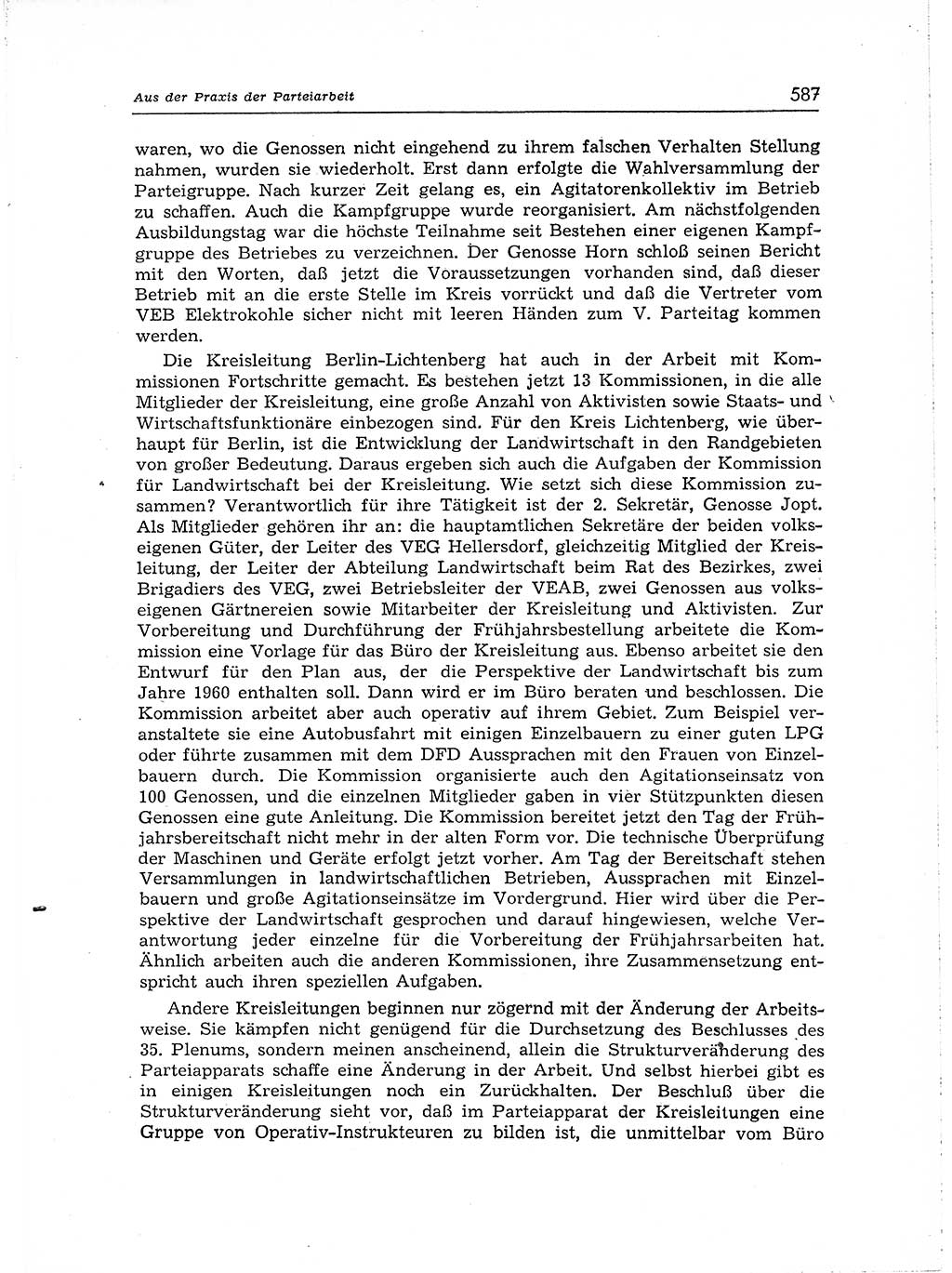 Neuer Weg (NW), Organ des Zentralkomitees (ZK) der SED (Sozialistische Einheitspartei Deutschlands) für Fragen des Parteiaufbaus und des Parteilebens, [Deutsche Demokratische Republik (DDR)] 13. Jahrgang 1958, Seite 587 (NW ZK SED DDR 1958, S. 587)