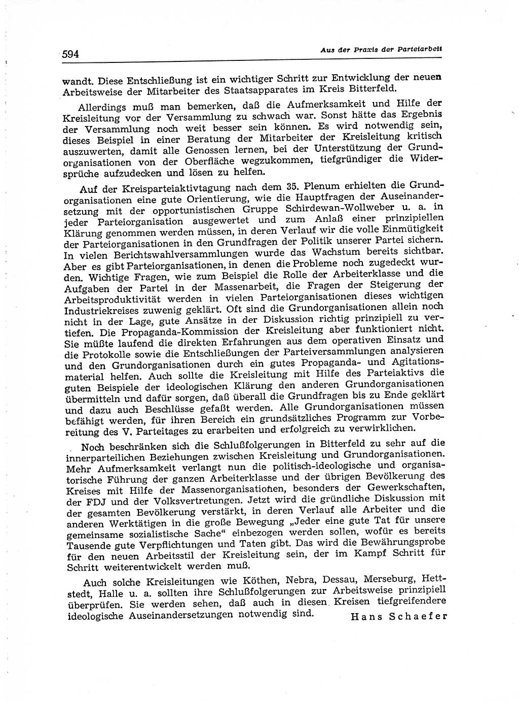 Neuer Weg (NW), Organ des Zentralkomitees (ZK) der SED (Sozialistische Einheitspartei Deutschlands) für Fragen des Parteiaufbaus und des Parteilebens, [Deutsche Demokratische Republik (DDR)] 13. Jahrgang 1958, Seite 594 (NW ZK SED DDR 1958, S. 594)