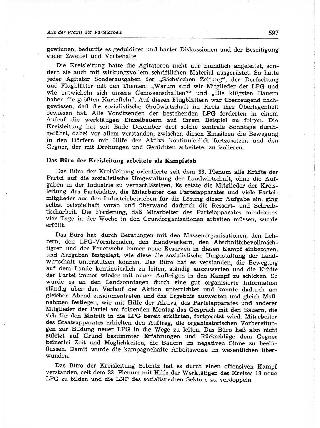 Neuer Weg (NW), Organ des Zentralkomitees (ZK) der SED (Sozialistische Einheitspartei Deutschlands) für Fragen des Parteiaufbaus und des Parteilebens, [Deutsche Demokratische Republik (DDR)] 13. Jahrgang 1958, Seite 597 (NW ZK SED DDR 1958, S. 597)