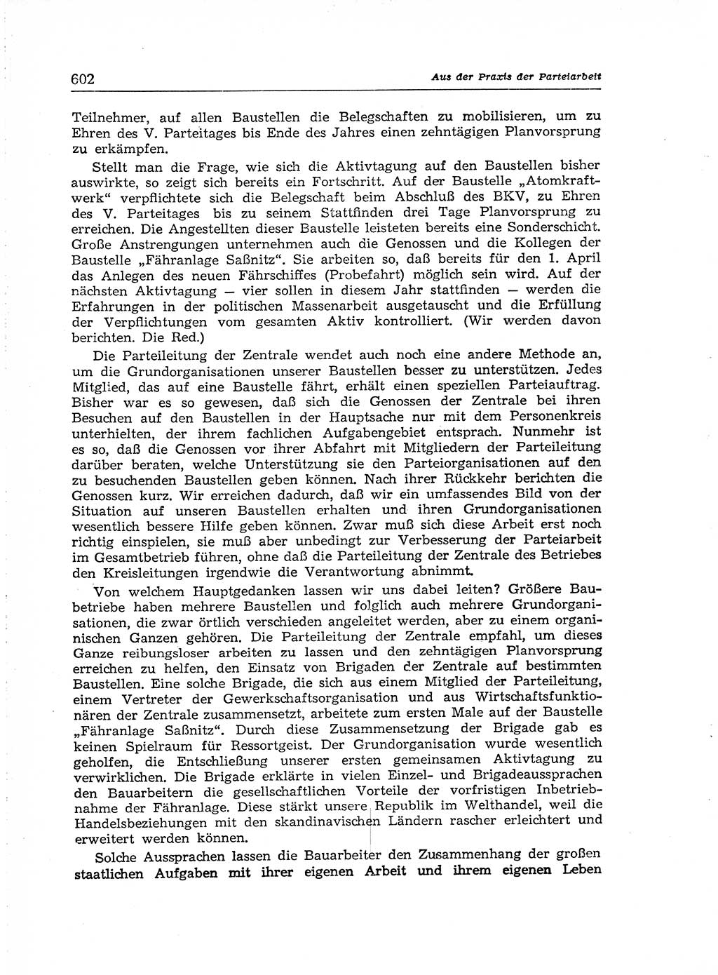 Neuer Weg (NW), Organ des Zentralkomitees (ZK) der SED (Sozialistische Einheitspartei Deutschlands) für Fragen des Parteiaufbaus und des Parteilebens, [Deutsche Demokratische Republik (DDR)] 13. Jahrgang 1958, Seite 602 (NW ZK SED DDR 1958, S. 602)