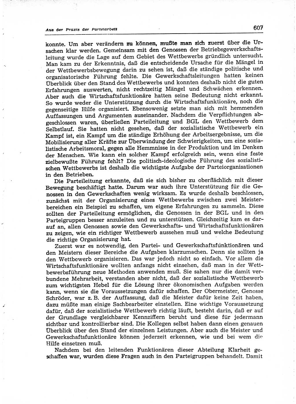 Neuer Weg (NW), Organ des Zentralkomitees (ZK) der SED (Sozialistische Einheitspartei Deutschlands) für Fragen des Parteiaufbaus und des Parteilebens, [Deutsche Demokratische Republik (DDR)] 13. Jahrgang 1958, Seite 607 (NW ZK SED DDR 1958, S. 607)