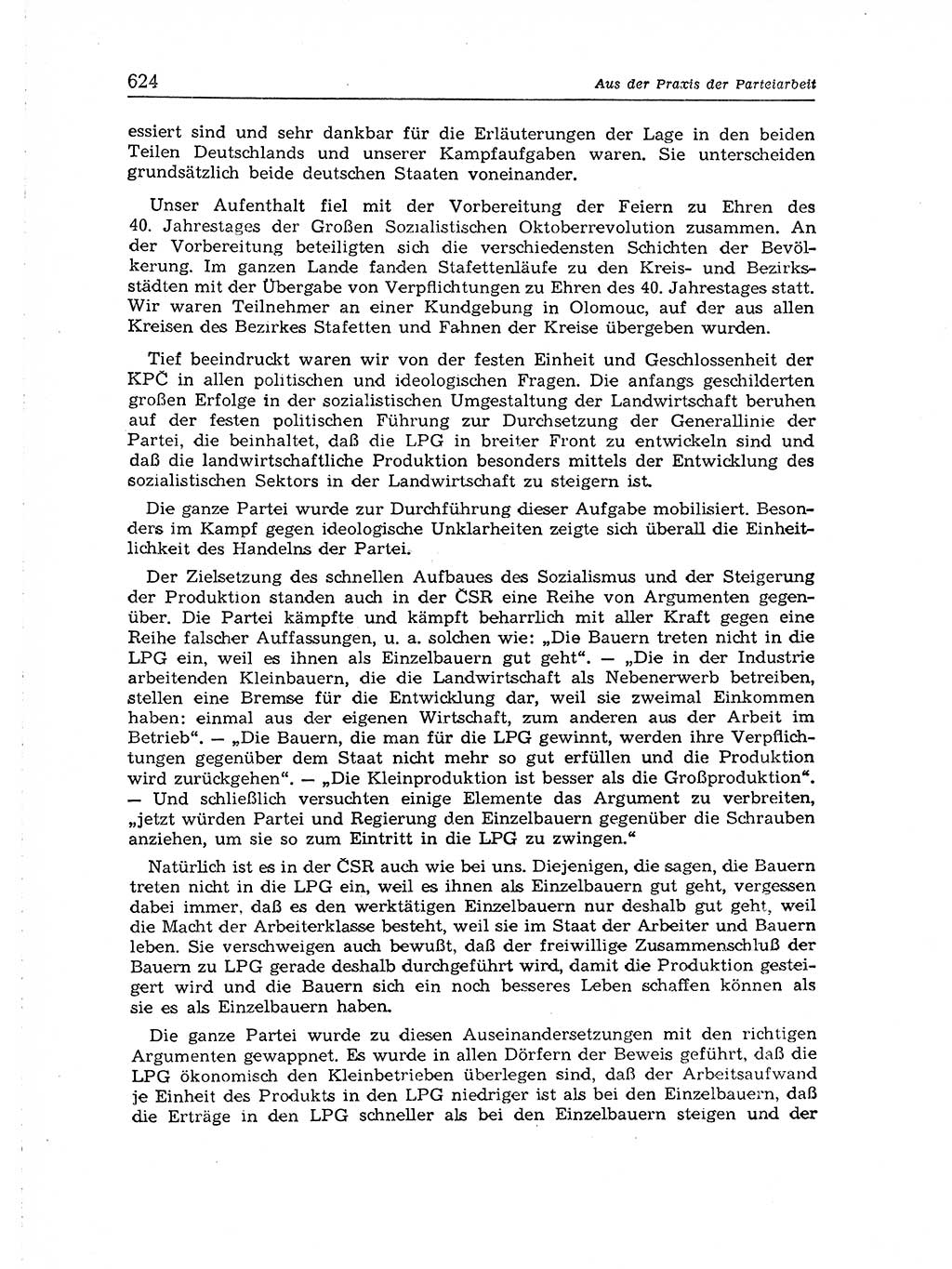 Neuer Weg (NW), Organ des Zentralkomitees (ZK) der SED (Sozialistische Einheitspartei Deutschlands) für Fragen des Parteiaufbaus und des Parteilebens, [Deutsche Demokratische Republik (DDR)] 13. Jahrgang 1958, Seite 624 (NW ZK SED DDR 1958, S. 624)