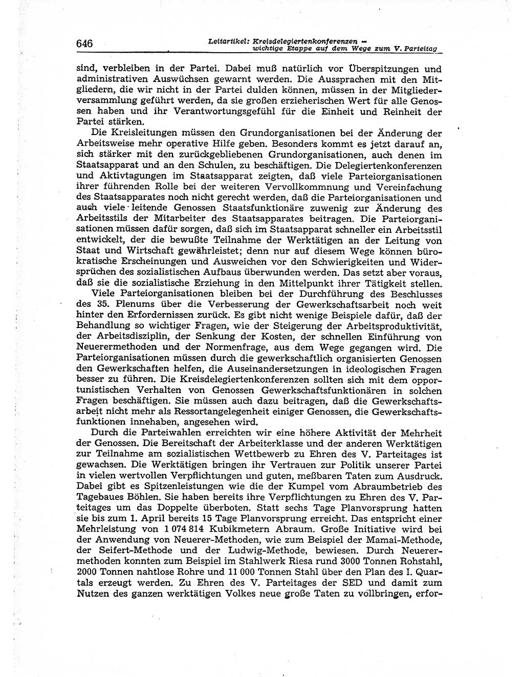 Neuer Weg (NW), Organ des Zentralkomitees (ZK) der SED (Sozialistische Einheitspartei Deutschlands) für Fragen des Parteiaufbaus und des Parteilebens, [Deutsche Demokratische Republik (DDR)] 13. Jahrgang 1958, Seite 646 (NW ZK SED DDR 1958, S. 646)