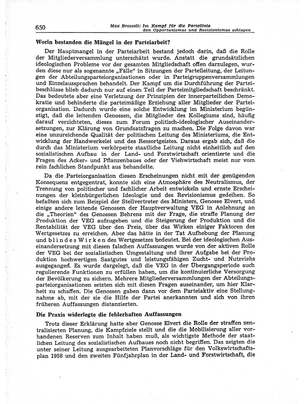 Neuer Weg (NW), Organ des Zentralkomitees (ZK) der SED (Sozialistische Einheitspartei Deutschlands) für Fragen des Parteiaufbaus und des Parteilebens, [Deutsche Demokratische Republik (DDR)] 13. Jahrgang 1958, Seite 650 (NW ZK SED DDR 1958, S. 650)