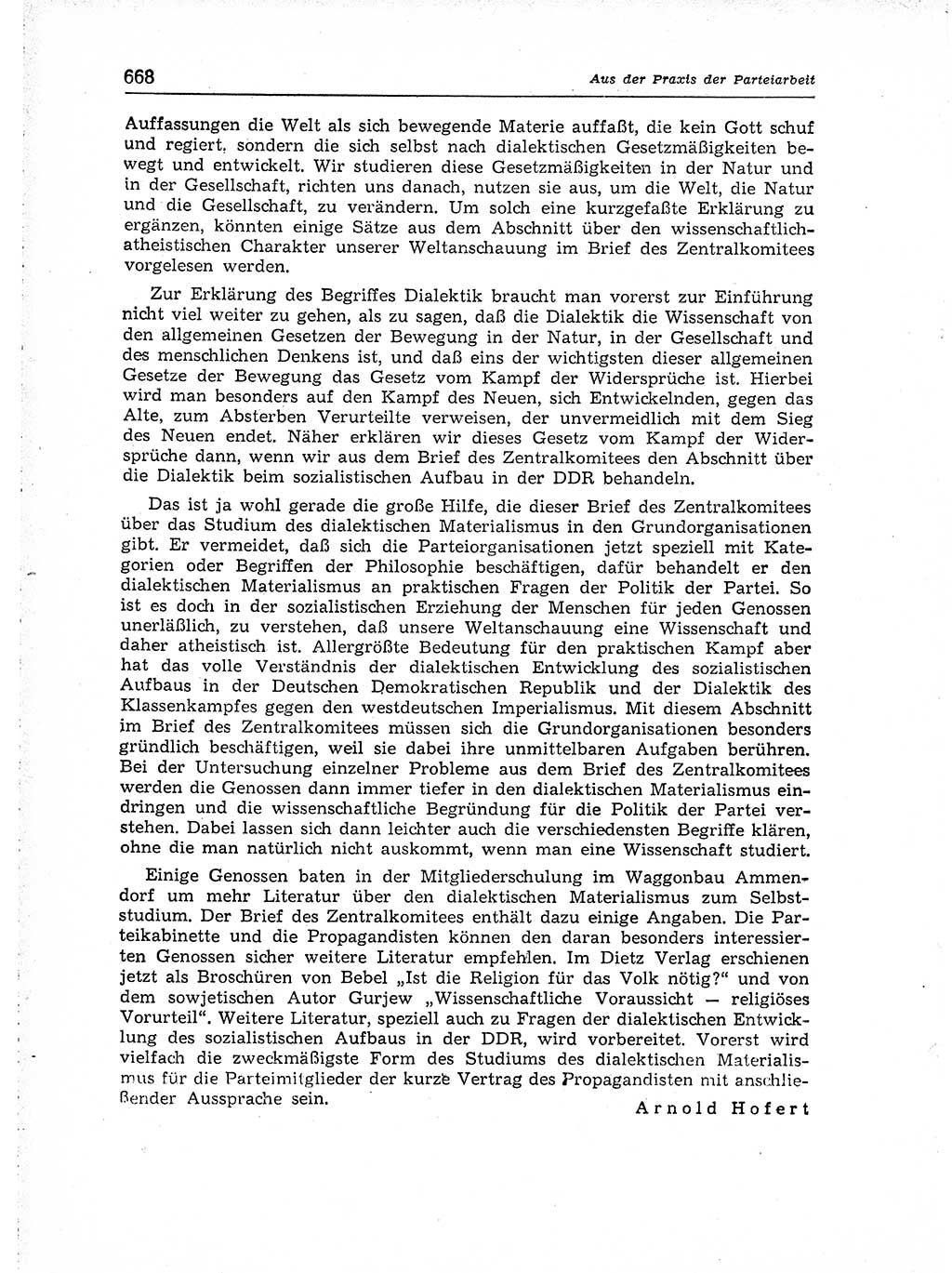 Neuer Weg (NW), Organ des Zentralkomitees (ZK) der SED (Sozialistische Einheitspartei Deutschlands) für Fragen des Parteiaufbaus und des Parteilebens, [Deutsche Demokratische Republik (DDR)] 13. Jahrgang 1958, Seite 668 (NW ZK SED DDR 1958, S. 668)