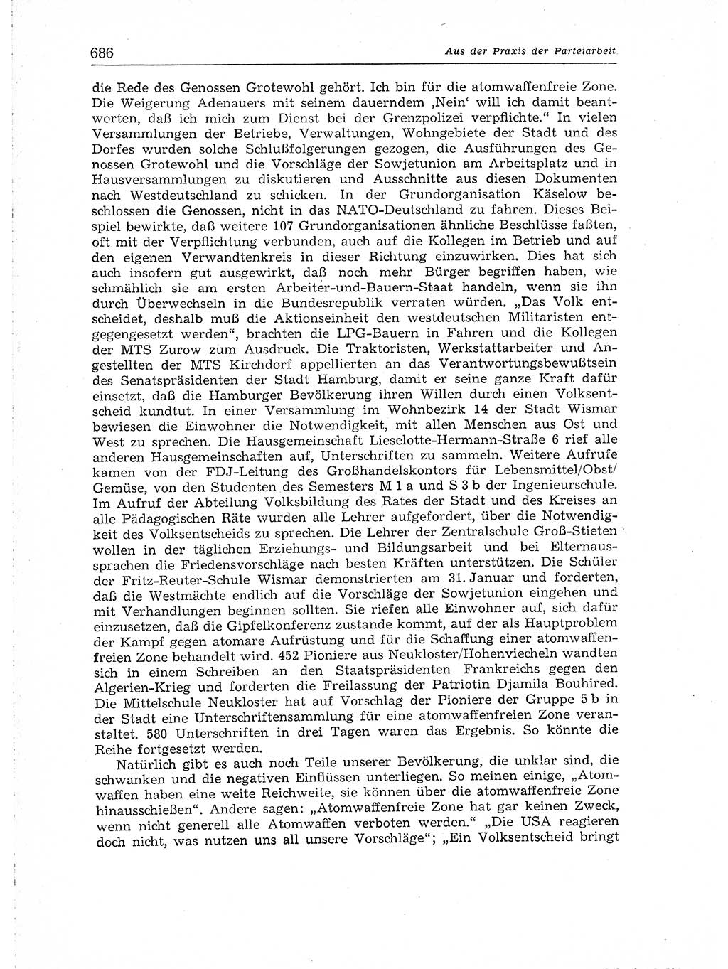 Neuer Weg (NW), Organ des Zentralkomitees (ZK) der SED (Sozialistische Einheitspartei Deutschlands) für Fragen des Parteiaufbaus und des Parteilebens, [Deutsche Demokratische Republik (DDR)] 13. Jahrgang 1958, Seite 686 (NW ZK SED DDR 1958, S. 686)