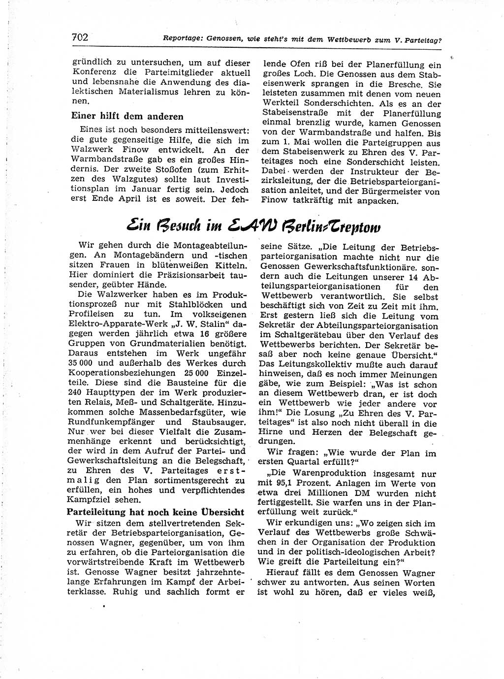 Neuer Weg (NW), Organ des Zentralkomitees (ZK) der SED (Sozialistische Einheitspartei Deutschlands) für Fragen des Parteiaufbaus und des Parteilebens, [Deutsche Demokratische Republik (DDR)] 13. Jahrgang 1958, Seite 702 (NW ZK SED DDR 1958, S. 702)