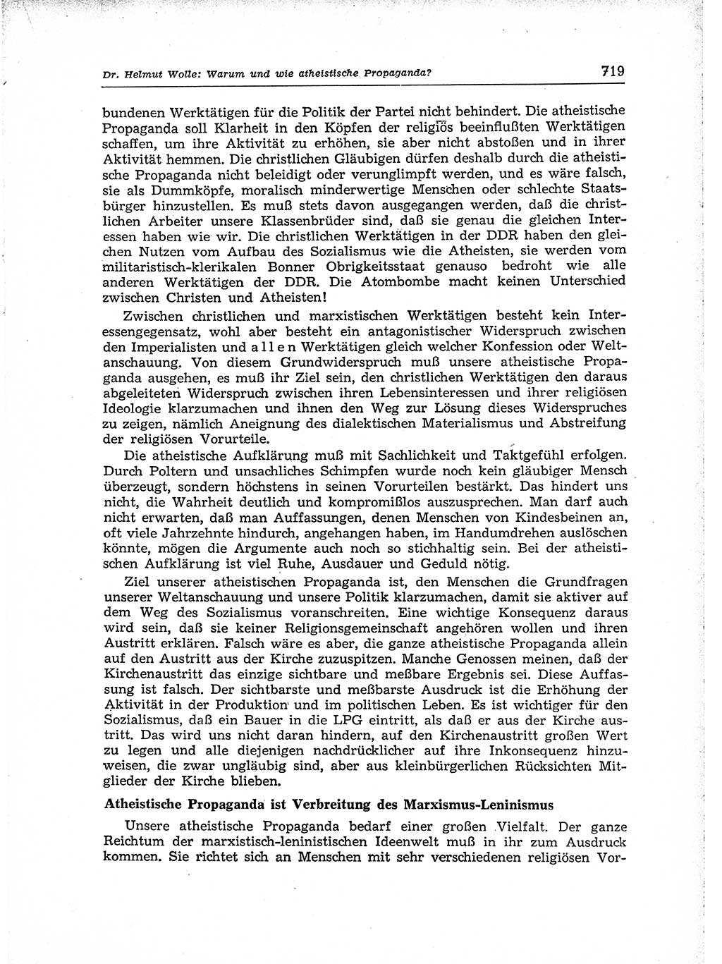 Neuer Weg (NW), Organ des Zentralkomitees (ZK) der SED (Sozialistische Einheitspartei Deutschlands) für Fragen des Parteiaufbaus und des Parteilebens, [Deutsche Demokratische Republik (DDR)] 13. Jahrgang 1958, Seite 719 (NW ZK SED DDR 1958, S. 719)