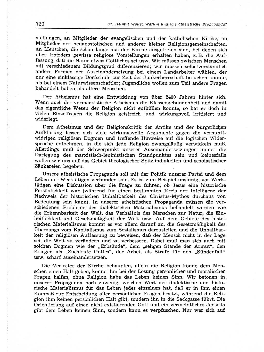 Neuer Weg (NW), Organ des Zentralkomitees (ZK) der SED (Sozialistische Einheitspartei Deutschlands) für Fragen des Parteiaufbaus und des Parteilebens, [Deutsche Demokratische Republik (DDR)] 13. Jahrgang 1958, Seite 720 (NW ZK SED DDR 1958, S. 720)