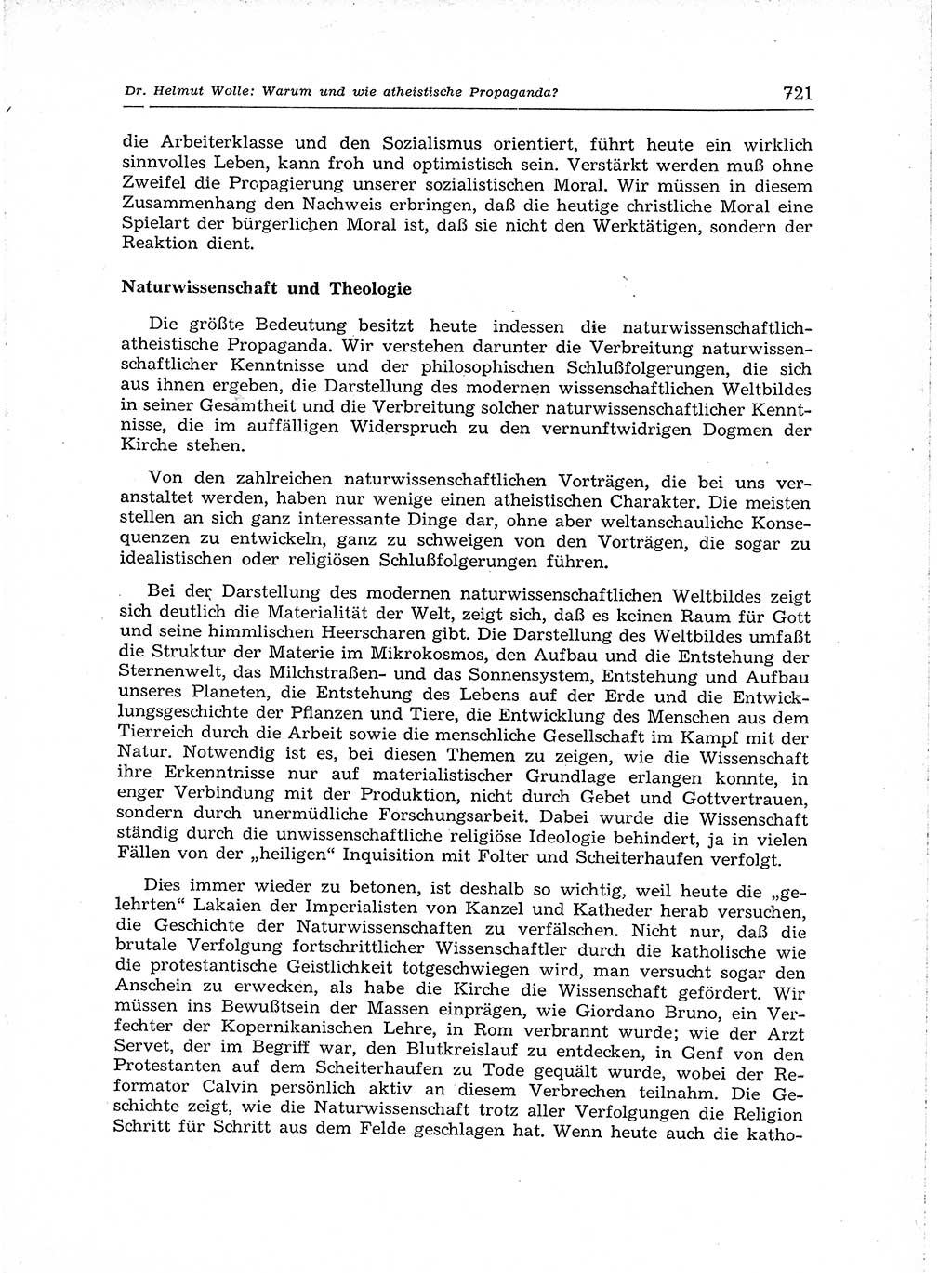 Neuer Weg (NW), Organ des Zentralkomitees (ZK) der SED (Sozialistische Einheitspartei Deutschlands) für Fragen des Parteiaufbaus und des Parteilebens, [Deutsche Demokratische Republik (DDR)] 13. Jahrgang 1958, Seite 721 (NW ZK SED DDR 1958, S. 721)