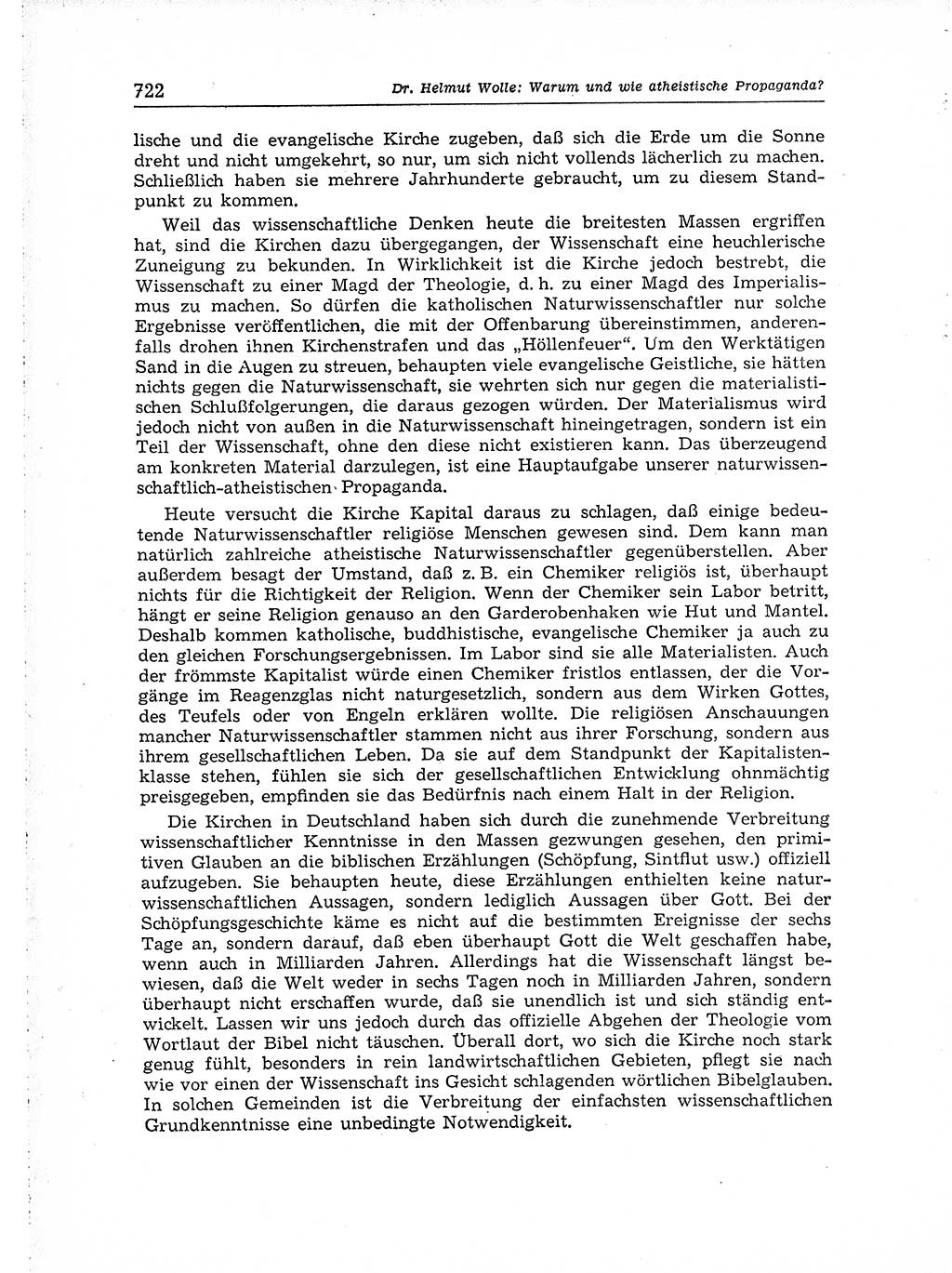 Neuer Weg (NW), Organ des Zentralkomitees (ZK) der SED (Sozialistische Einheitspartei Deutschlands) für Fragen des Parteiaufbaus und des Parteilebens, [Deutsche Demokratische Republik (DDR)] 13. Jahrgang 1958, Seite 722 (NW ZK SED DDR 1958, S. 722)