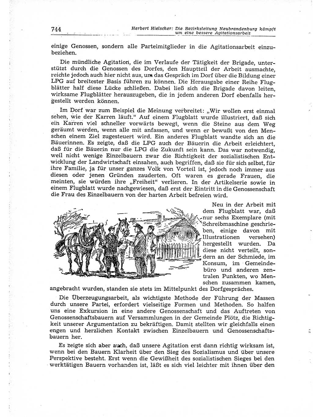 Neuer Weg (NW), Organ des Zentralkomitees (ZK) der SED (Sozialistische Einheitspartei Deutschlands) für Fragen des Parteiaufbaus und des Parteilebens, [Deutsche Demokratische Republik (DDR)] 13. Jahrgang 1958, Seite 744 (NW ZK SED DDR 1958, S. 744)