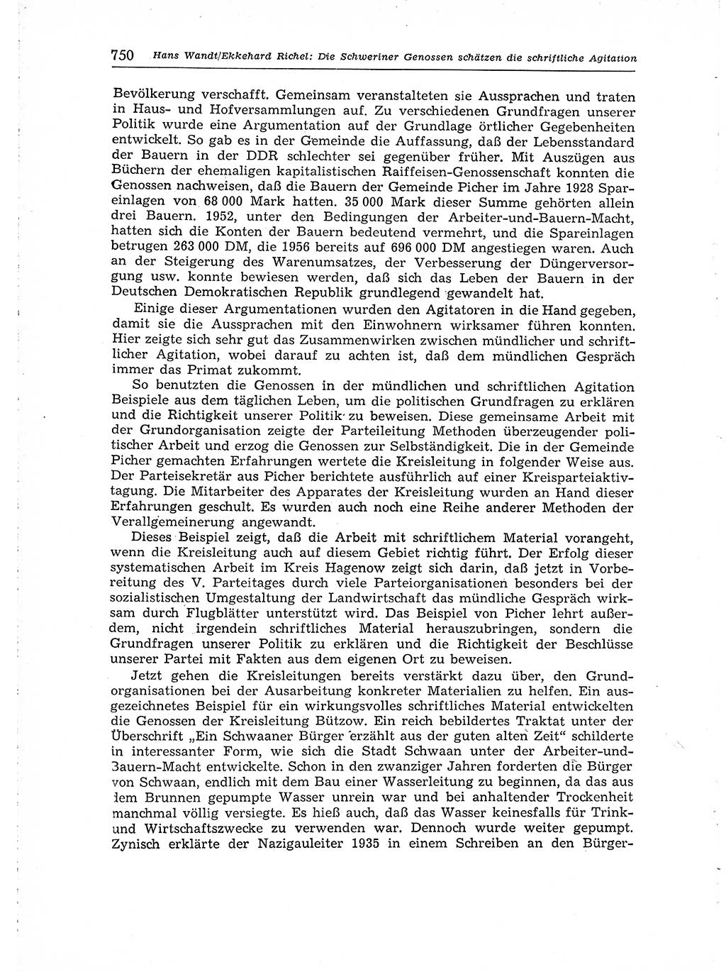 Neuer Weg (NW), Organ des Zentralkomitees (ZK) der SED (Sozialistische Einheitspartei Deutschlands) für Fragen des Parteiaufbaus und des Parteilebens, [Deutsche Demokratische Republik (DDR)] 13. Jahrgang 1958, Seite 750 (NW ZK SED DDR 1958, S. 750)