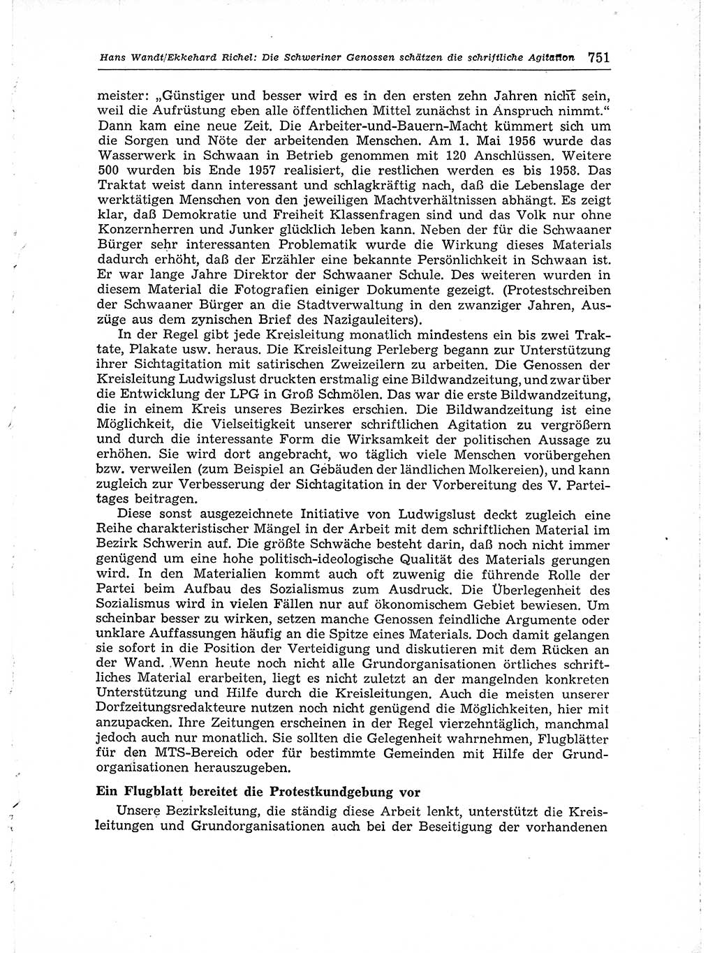 Neuer Weg (NW), Organ des Zentralkomitees (ZK) der SED (Sozialistische Einheitspartei Deutschlands) für Fragen des Parteiaufbaus und des Parteilebens, [Deutsche Demokratische Republik (DDR)] 13. Jahrgang 1958, Seite 751 (NW ZK SED DDR 1958, S. 751)