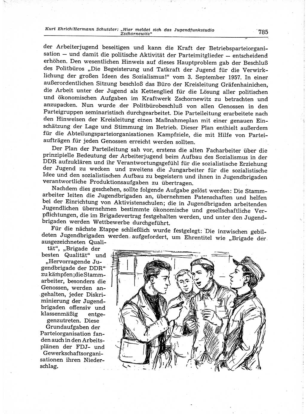 Neuer Weg (NW), Organ des Zentralkomitees (ZK) der SED (Sozialistische Einheitspartei Deutschlands) für Fragen des Parteiaufbaus und des Parteilebens, [Deutsche Demokratische Republik (DDR)] 13. Jahrgang 1958, Seite 785 (NW ZK SED DDR 1958, S. 785)