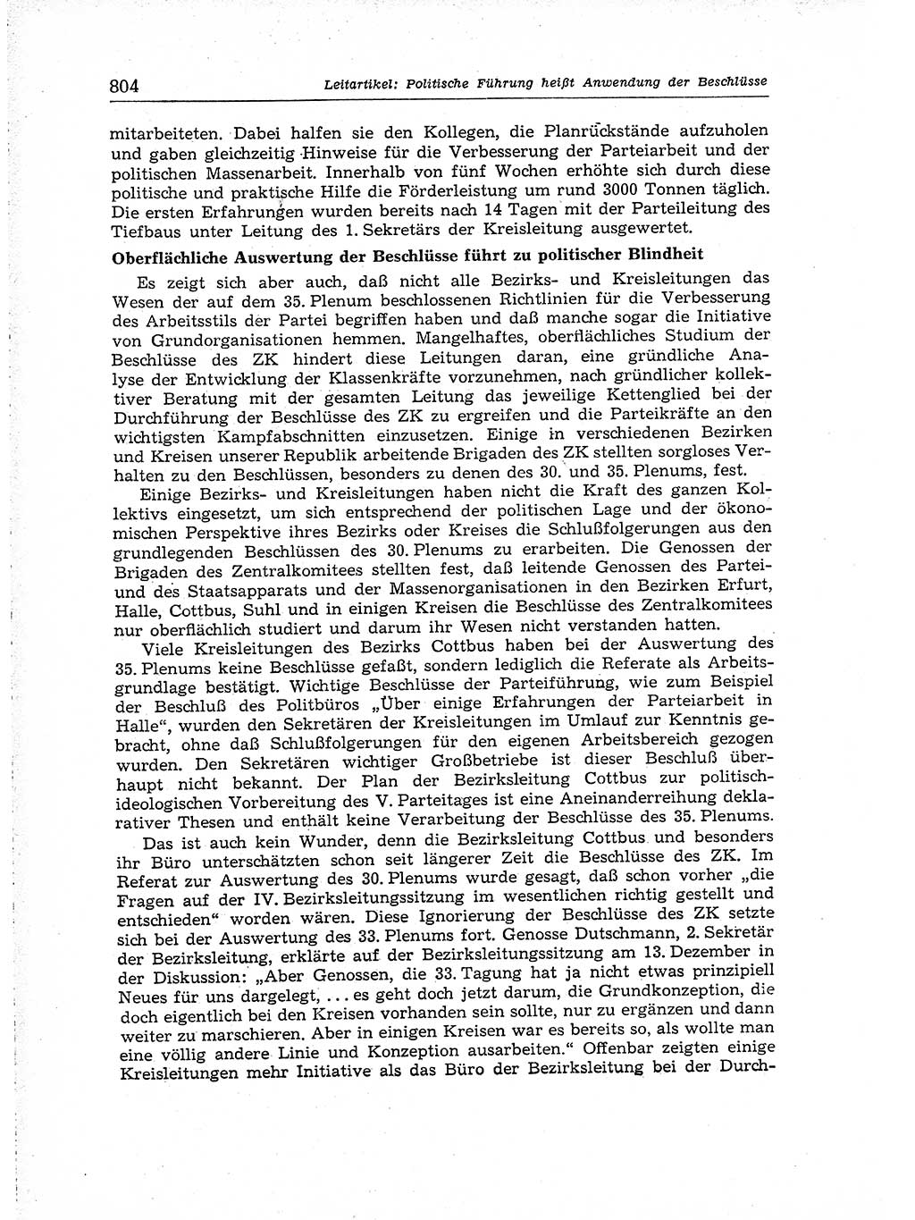 Neuer Weg (NW), Organ des Zentralkomitees (ZK) der SED (Sozialistische Einheitspartei Deutschlands) für Fragen des Parteiaufbaus und des Parteilebens, [Deutsche Demokratische Republik (DDR)] 13. Jahrgang 1958, Seite 804 (NW ZK SED DDR 1958, S. 804)