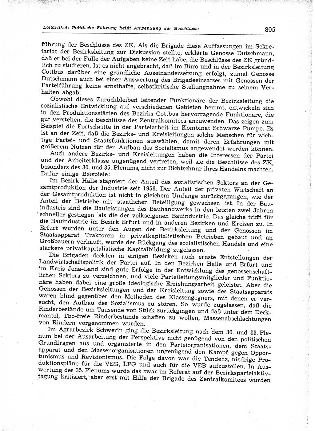 Neuer Weg (NW), Organ des Zentralkomitees (ZK) der SED (Sozialistische Einheitspartei Deutschlands) für Fragen des Parteiaufbaus und des Parteilebens, [Deutsche Demokratische Republik (DDR)] 13. Jahrgang 1958, Seite 805 (NW ZK SED DDR 1958, S. 805)