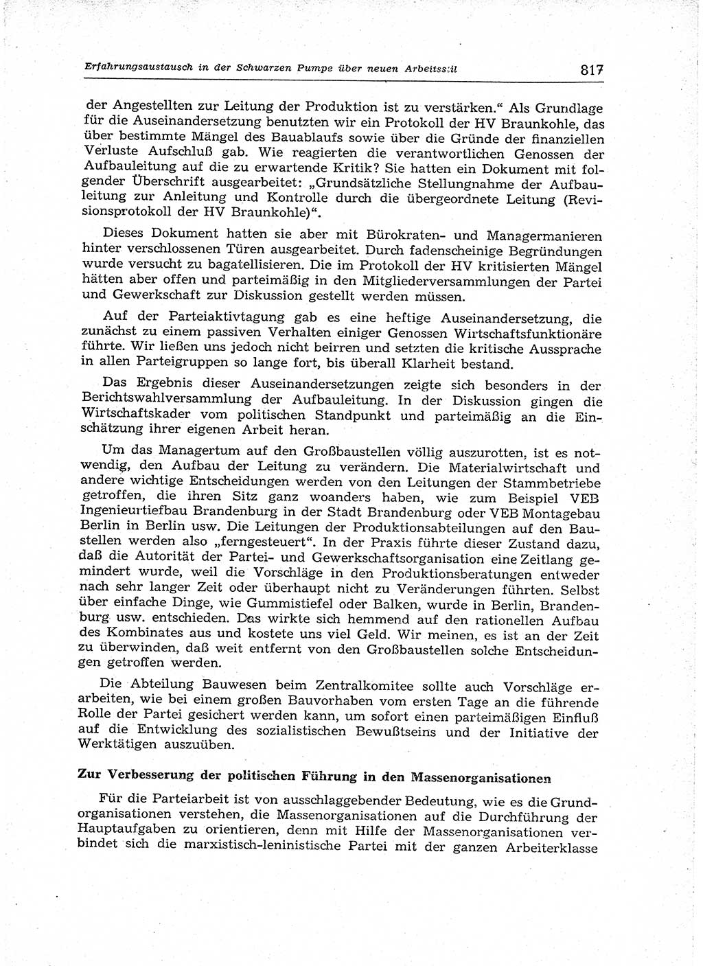 Neuer Weg (NW), Organ des Zentralkomitees (ZK) der SED (Sozialistische Einheitspartei Deutschlands) für Fragen des Parteiaufbaus und des Parteilebens, [Deutsche Demokratische Republik (DDR)] 13. Jahrgang 1958, Seite 817 (NW ZK SED DDR 1958, S. 817)