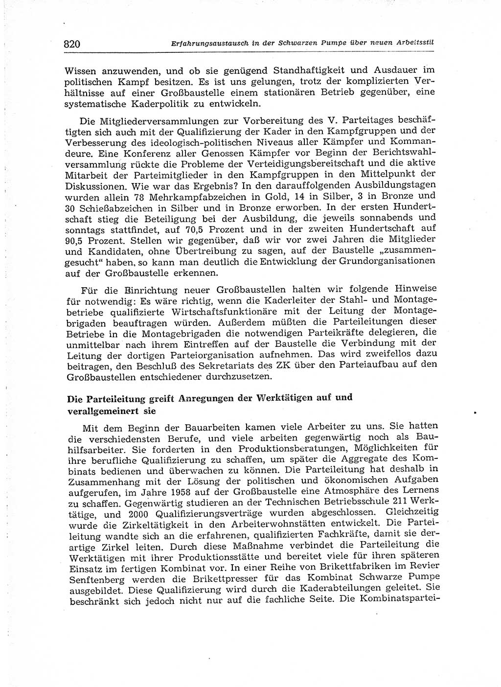 Neuer Weg (NW), Organ des Zentralkomitees (ZK) der SED (Sozialistische Einheitspartei Deutschlands) für Fragen des Parteiaufbaus und des Parteilebens, [Deutsche Demokratische Republik (DDR)] 13. Jahrgang 1958, Seite 820 (NW ZK SED DDR 1958, S. 820)