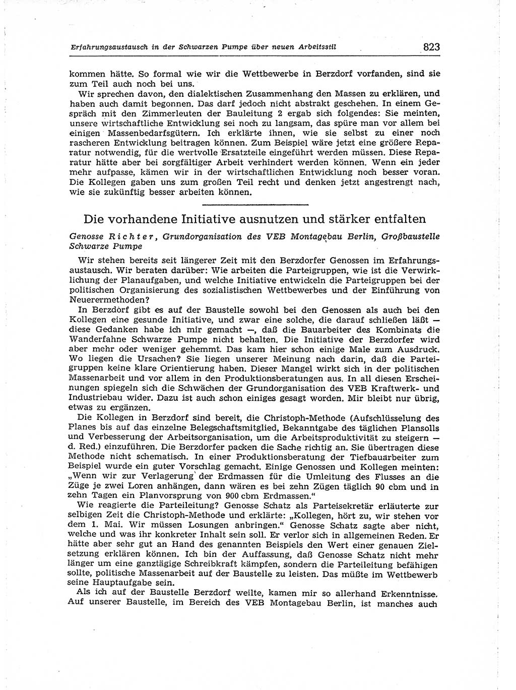 Neuer Weg (NW), Organ des Zentralkomitees (ZK) der SED (Sozialistische Einheitspartei Deutschlands) für Fragen des Parteiaufbaus und des Parteilebens, [Deutsche Demokratische Republik (DDR)] 13. Jahrgang 1958, Seite 823 (NW ZK SED DDR 1958, S. 823)