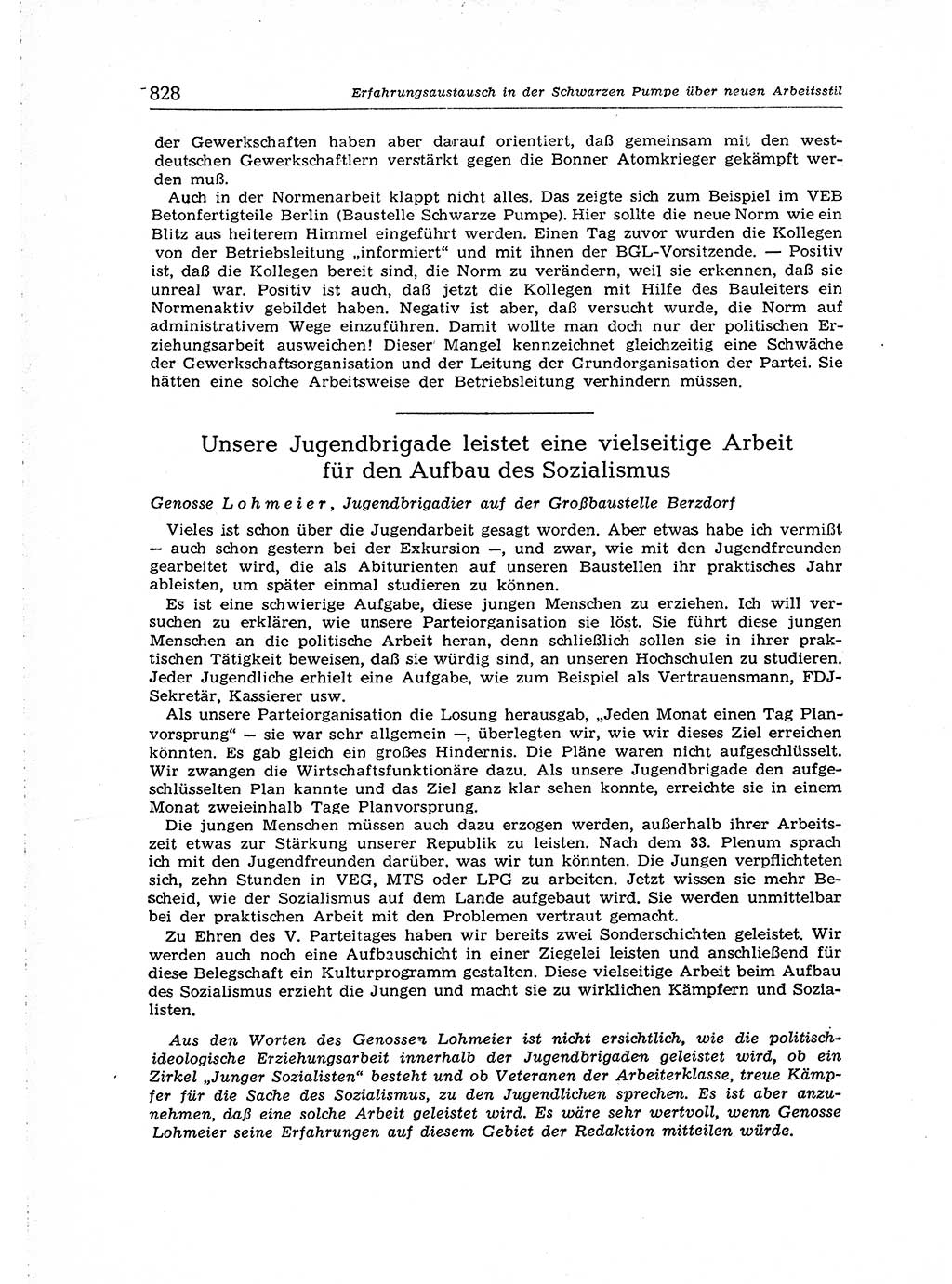 Neuer Weg (NW), Organ des Zentralkomitees (ZK) der SED (Sozialistische Einheitspartei Deutschlands) für Fragen des Parteiaufbaus und des Parteilebens, [Deutsche Demokratische Republik (DDR)] 13. Jahrgang 1958, Seite 828 (NW ZK SED DDR 1958, S. 828)