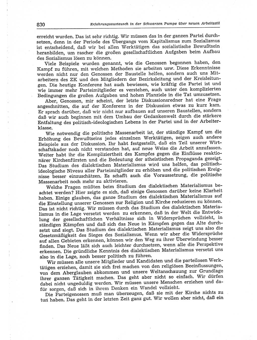 Neuer Weg (NW), Organ des Zentralkomitees (ZK) der SED (Sozialistische Einheitspartei Deutschlands) für Fragen des Parteiaufbaus und des Parteilebens, [Deutsche Demokratische Republik (DDR)] 13. Jahrgang 1958, Seite 830 (NW ZK SED DDR 1958, S. 830)