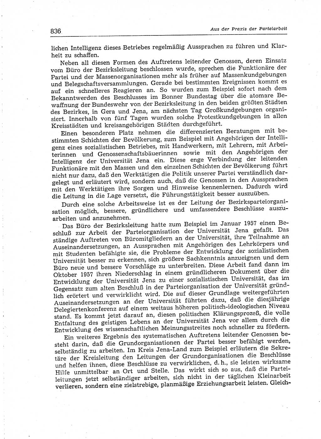 Neuer Weg (NW), Organ des Zentralkomitees (ZK) der SED (Sozialistische Einheitspartei Deutschlands) für Fragen des Parteiaufbaus und des Parteilebens, [Deutsche Demokratische Republik (DDR)] 13. Jahrgang 1958, Seite 836 (NW ZK SED DDR 1958, S. 836)