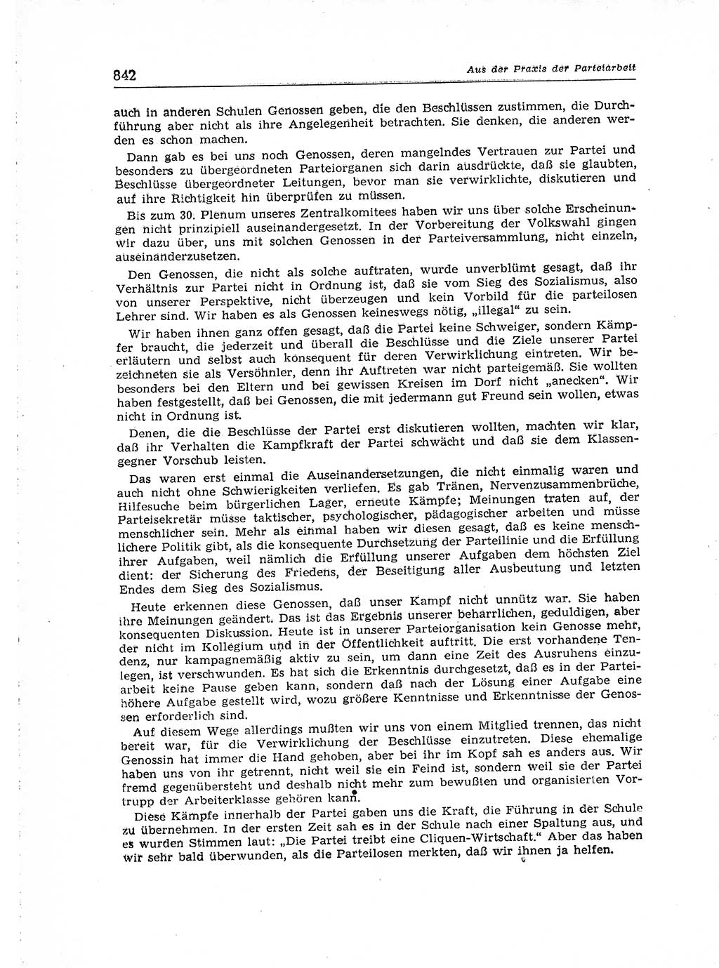 Neuer Weg (NW), Organ des Zentralkomitees (ZK) der SED (Sozialistische Einheitspartei Deutschlands) für Fragen des Parteiaufbaus und des Parteilebens, [Deutsche Demokratische Republik (DDR)] 13. Jahrgang 1958, Seite 842 (NW ZK SED DDR 1958, S. 842)