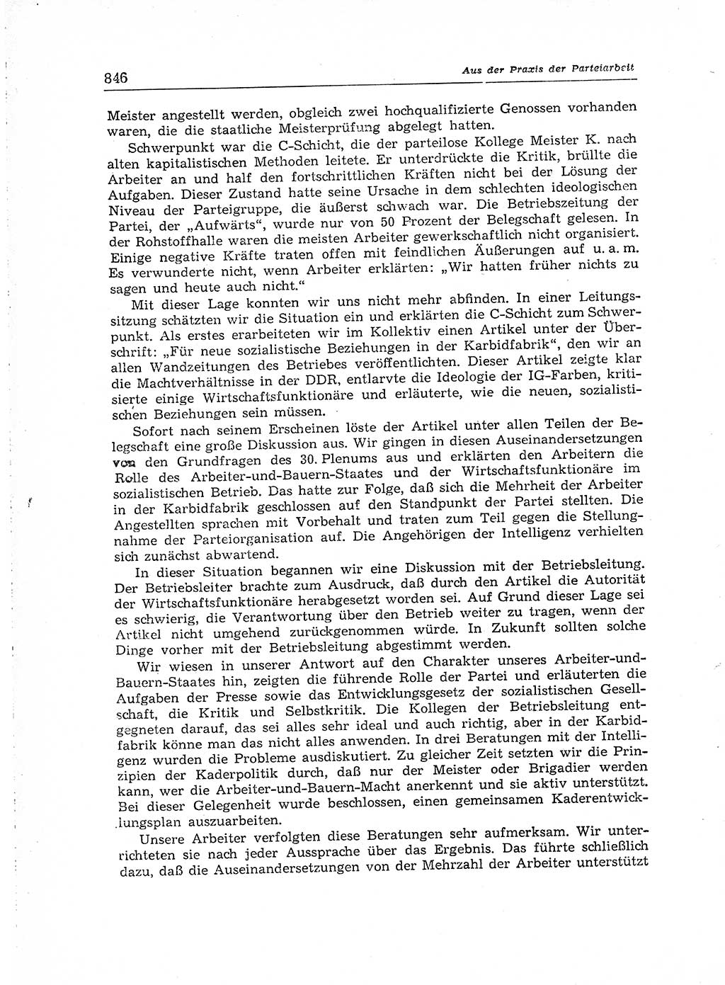 Neuer Weg (NW), Organ des Zentralkomitees (ZK) der SED (Sozialistische Einheitspartei Deutschlands) für Fragen des Parteiaufbaus und des Parteilebens, [Deutsche Demokratische Republik (DDR)] 13. Jahrgang 1958, Seite 846 (NW ZK SED DDR 1958, S. 846)