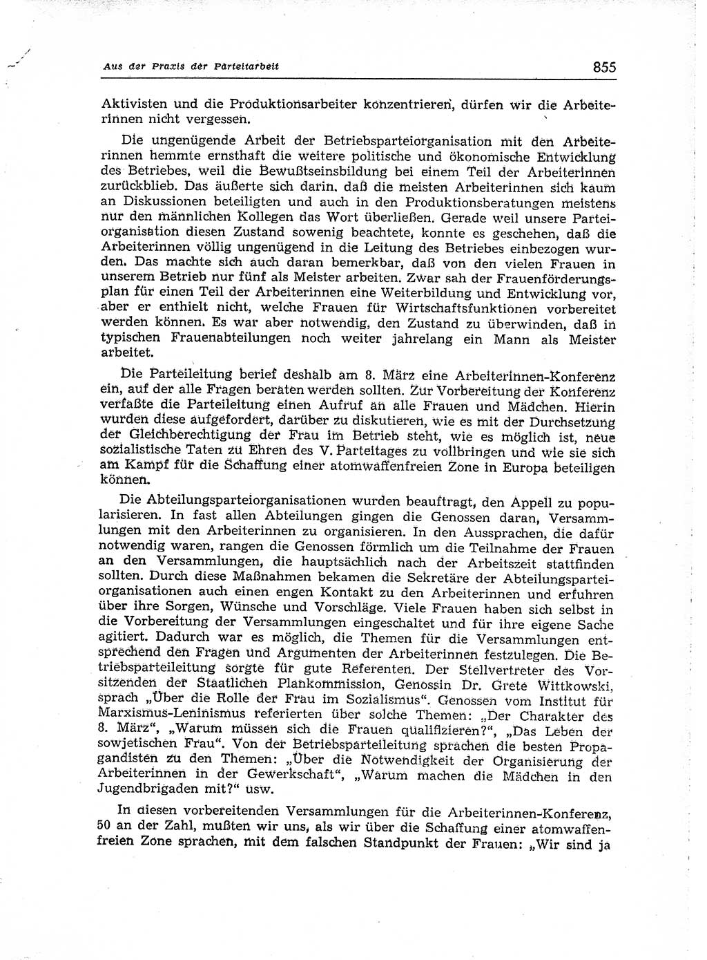 Neuer Weg (NW), Organ des Zentralkomitees (ZK) der SED (Sozialistische Einheitspartei Deutschlands) für Fragen des Parteiaufbaus und des Parteilebens, [Deutsche Demokratische Republik (DDR)] 13. Jahrgang 1958, Seite 855 (NW ZK SED DDR 1958, S. 855)