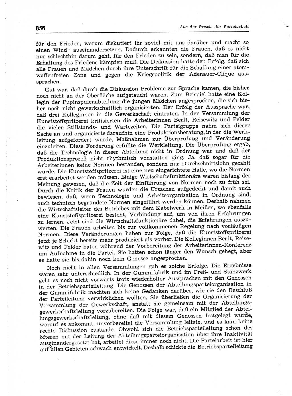 Neuer Weg (NW), Organ des Zentralkomitees (ZK) der SED (Sozialistische Einheitspartei Deutschlands) für Fragen des Parteiaufbaus und des Parteilebens, [Deutsche Demokratische Republik (DDR)] 13. Jahrgang 1958, Seite 856 (NW ZK SED DDR 1958, S. 856)