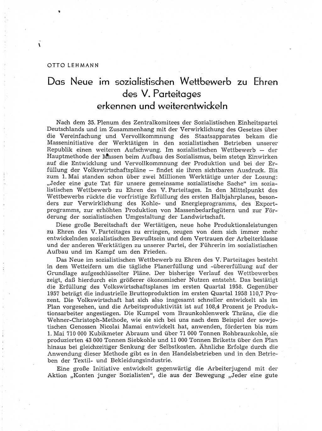 Neuer Weg (NW), Organ des Zentralkomitees (ZK) der SED (Sozialistische Einheitspartei Deutschlands) für Fragen des Parteiaufbaus und des Parteilebens, [Deutsche Demokratische Republik (DDR)] 13. Jahrgang 1958, Seite 898 (NW ZK SED DDR 1958, S. 898)