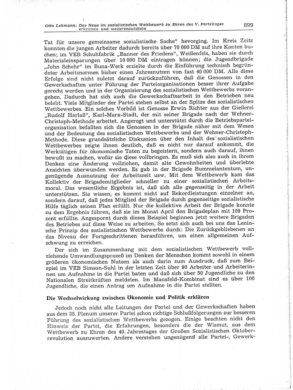 Neuer Weg (NW), Organ des Zentralkomitees (ZK) der SED (Sozialistische Einheitspartei Deutschlands) für Fragen des Parteiaufbaus und des Parteilebens, [Deutsche Demokratische Republik (DDR)] 13. Jahrgang 1958, Seite 899 (NW ZK SED DDR 1958, S. 899)