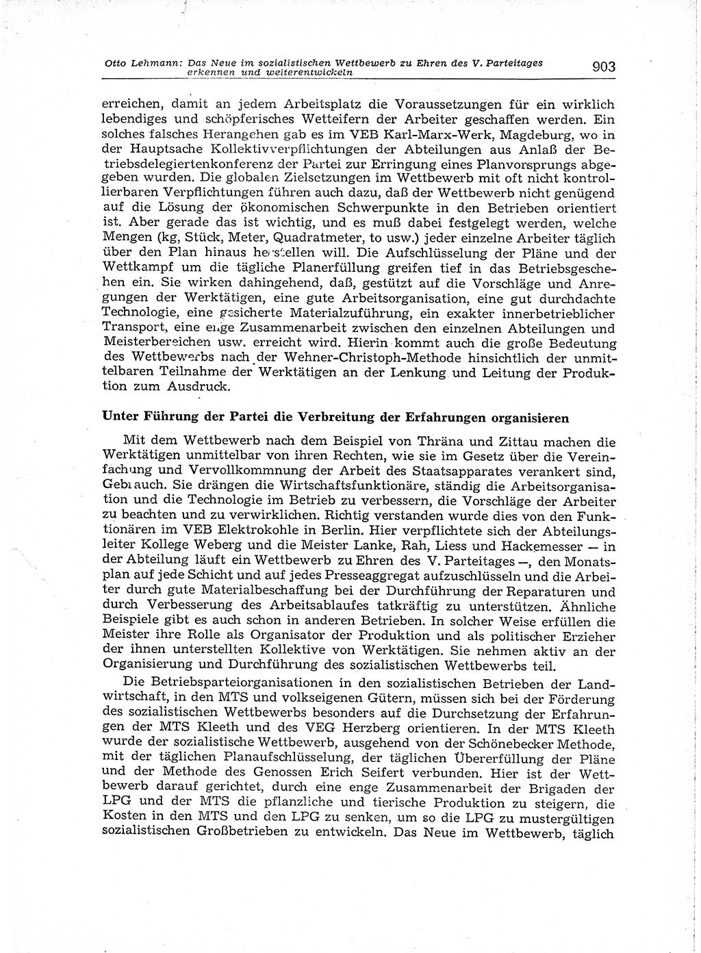 Neuer Weg (NW), Organ des Zentralkomitees (ZK) der SED (Sozialistische Einheitspartei Deutschlands) für Fragen des Parteiaufbaus und des Parteilebens, [Deutsche Demokratische Republik (DDR)] 13. Jahrgang 1958, Seite 903 (NW ZK SED DDR 1958, S. 903)
