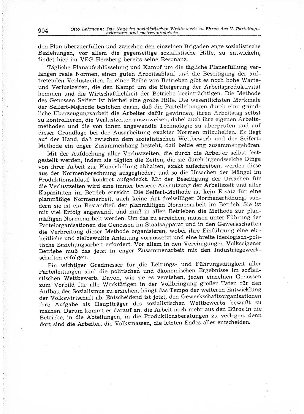 Neuer Weg (NW), Organ des Zentralkomitees (ZK) der SED (Sozialistische Einheitspartei Deutschlands) für Fragen des Parteiaufbaus und des Parteilebens, [Deutsche Demokratische Republik (DDR)] 13. Jahrgang 1958, Seite 904 (NW ZK SED DDR 1958, S. 904)