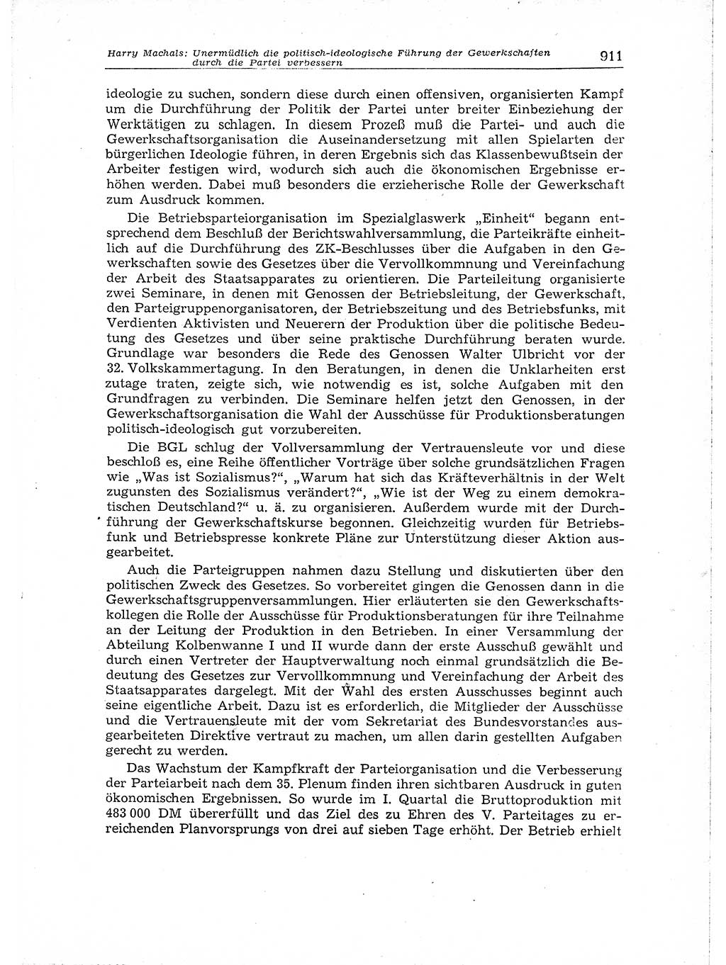 Neuer Weg (NW), Organ des Zentralkomitees (ZK) der SED (Sozialistische Einheitspartei Deutschlands) für Fragen des Parteiaufbaus und des Parteilebens, [Deutsche Demokratische Republik (DDR)] 13. Jahrgang 1958, Seite 911 (NW ZK SED DDR 1958, S. 911)