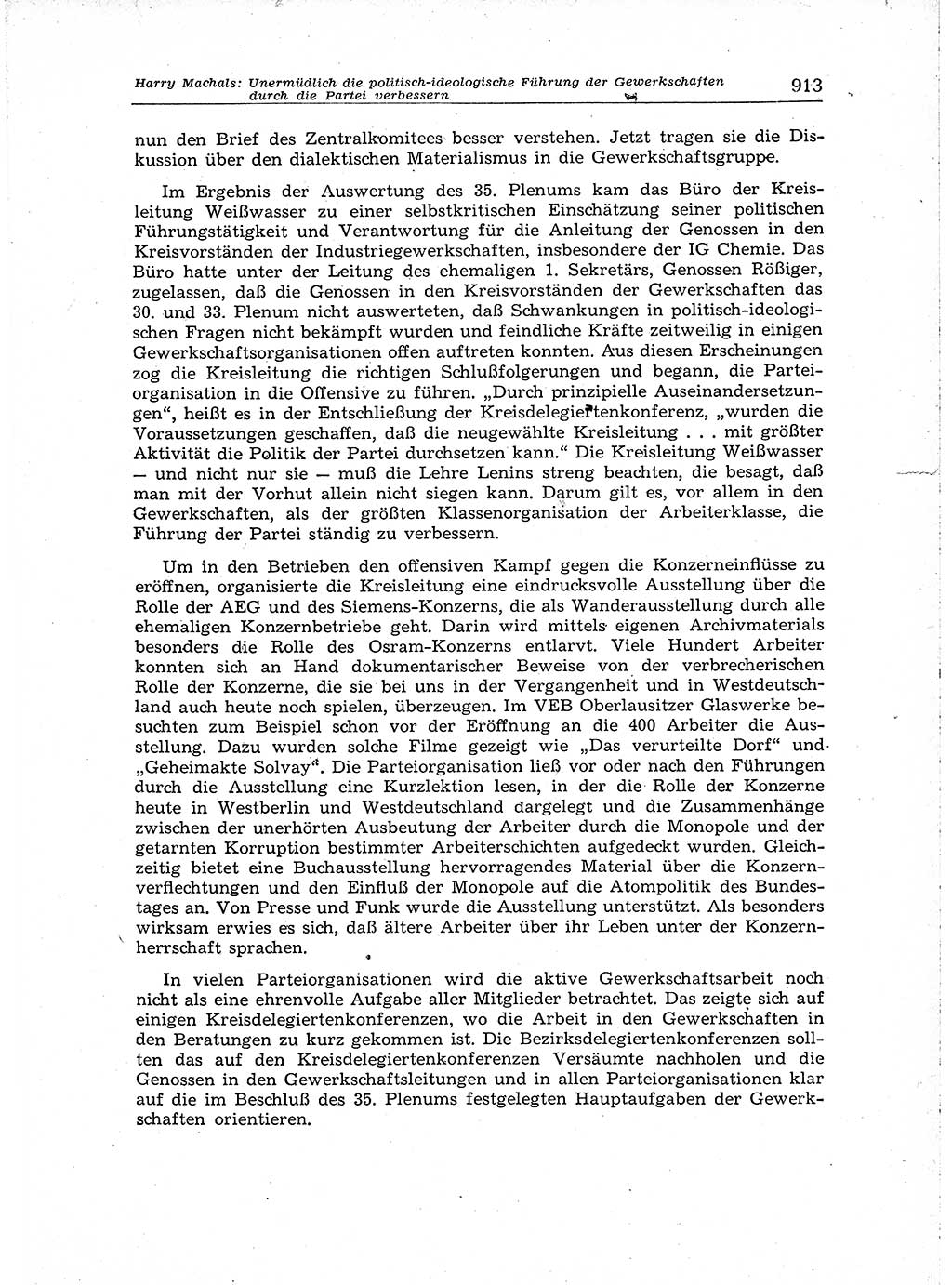 Neuer Weg (NW), Organ des Zentralkomitees (ZK) der SED (Sozialistische Einheitspartei Deutschlands) für Fragen des Parteiaufbaus und des Parteilebens, [Deutsche Demokratische Republik (DDR)] 13. Jahrgang 1958, Seite 913 (NW ZK SED DDR 1958, S. 913)