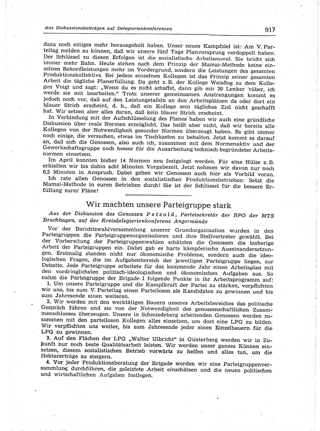 Neuer Weg (NW), Organ des Zentralkomitees (ZK) der SED (Sozialistische Einheitspartei Deutschlands) für Fragen des Parteiaufbaus und des Parteilebens, [Deutsche Demokratische Republik (DDR)] 13. Jahrgang 1958, Seite 917 (NW ZK SED DDR 1958, S. 917)