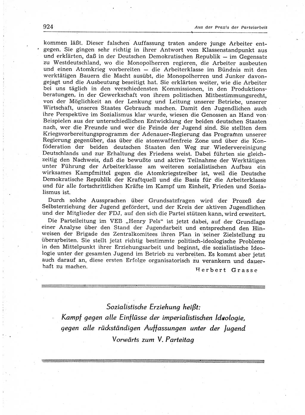 Neuer Weg (NW), Organ des Zentralkomitees (ZK) der SED (Sozialistische Einheitspartei Deutschlands) für Fragen des Parteiaufbaus und des Parteilebens, [Deutsche Demokratische Republik (DDR)] 13. Jahrgang 1958, Seite 924 (NW ZK SED DDR 1958, S. 924)