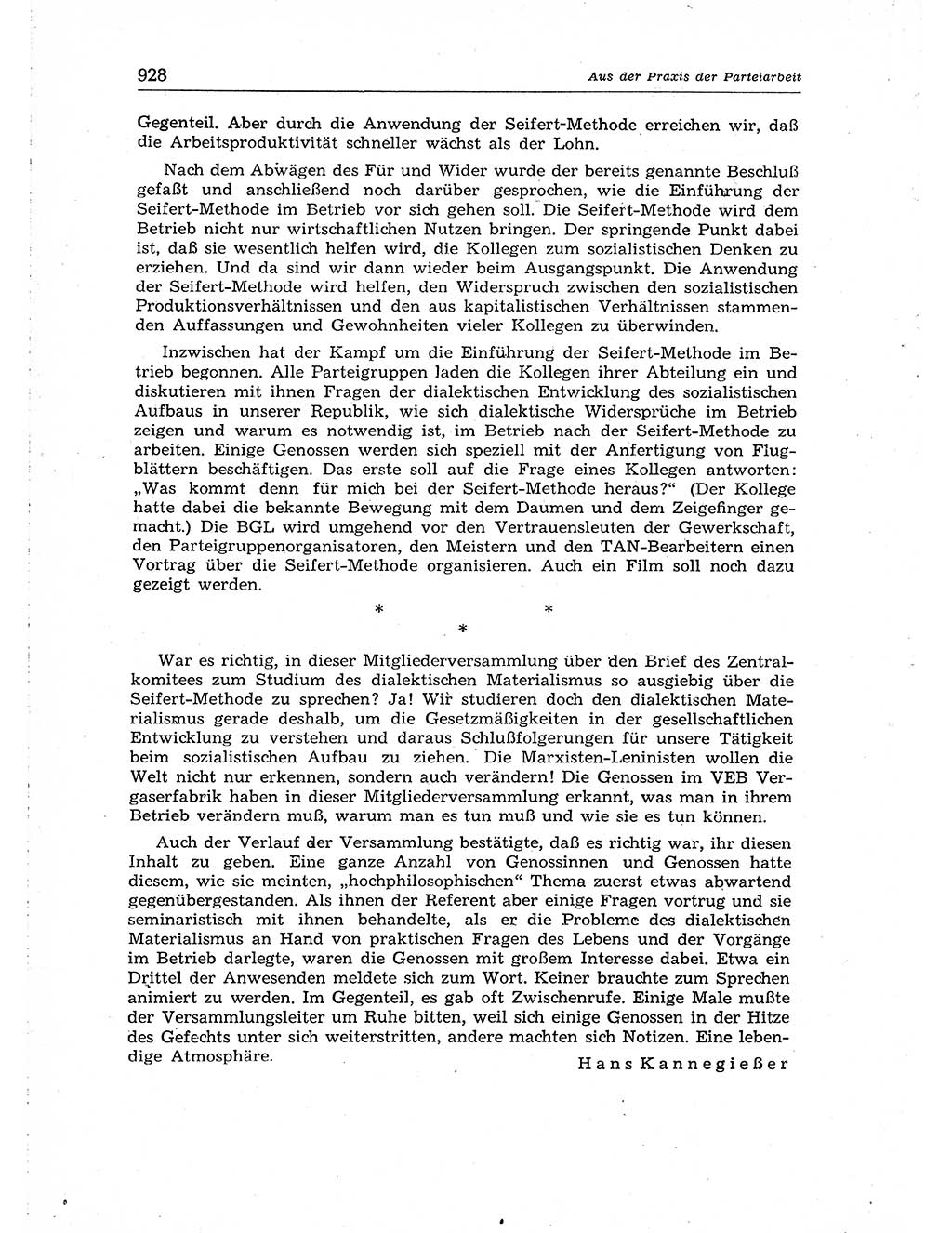 Neuer Weg (NW), Organ des Zentralkomitees (ZK) der SED (Sozialistische Einheitspartei Deutschlands) für Fragen des Parteiaufbaus und des Parteilebens, [Deutsche Demokratische Republik (DDR)] 13. Jahrgang 1958, Seite 928 (NW ZK SED DDR 1958, S. 928)