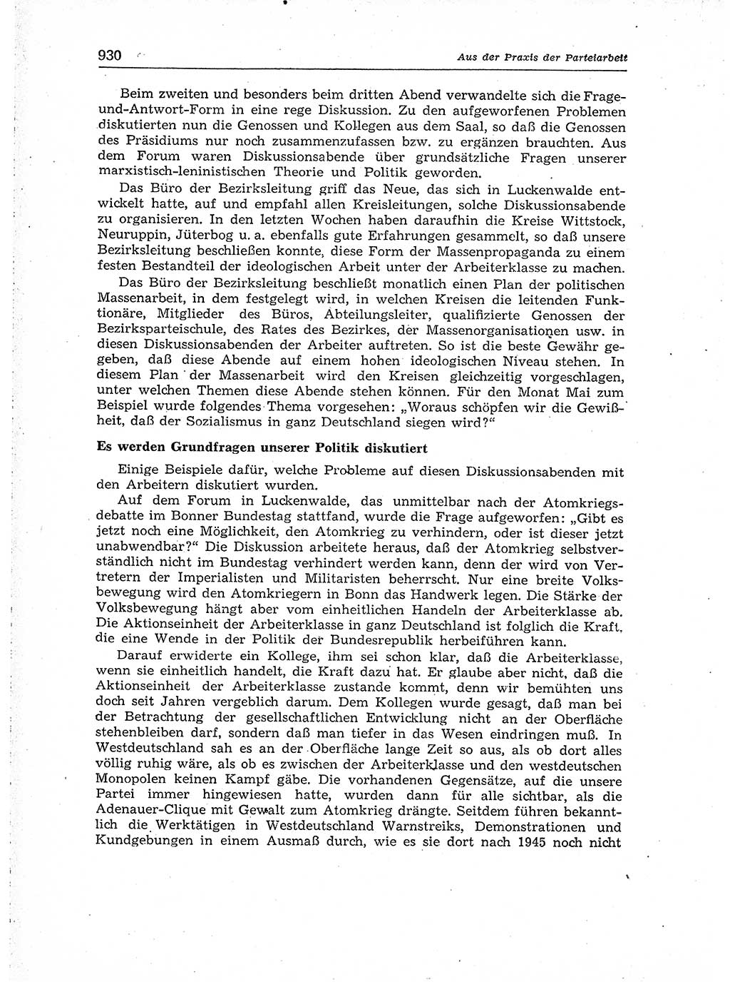 Neuer Weg (NW), Organ des Zentralkomitees (ZK) der SED (Sozialistische Einheitspartei Deutschlands) für Fragen des Parteiaufbaus und des Parteilebens, [Deutsche Demokratische Republik (DDR)] 13. Jahrgang 1958, Seite 930 (NW ZK SED DDR 1958, S. 930)