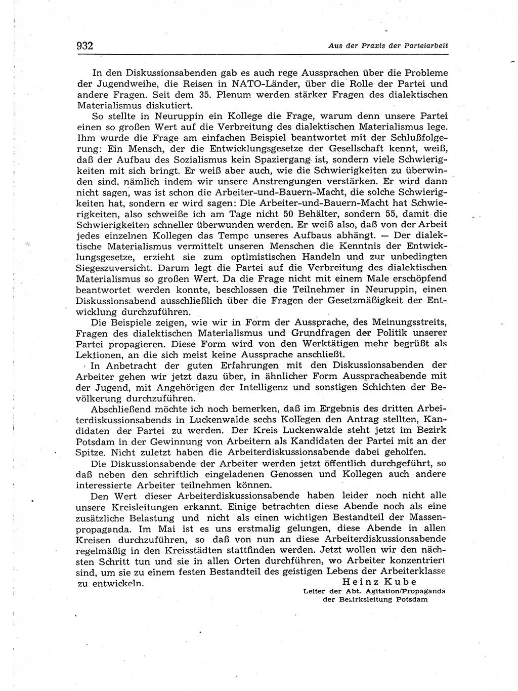 Neuer Weg (NW), Organ des Zentralkomitees (ZK) der SED (Sozialistische Einheitspartei Deutschlands) für Fragen des Parteiaufbaus und des Parteilebens, [Deutsche Demokratische Republik (DDR)] 13. Jahrgang 1958, Seite 932 (NW ZK SED DDR 1958, S. 932)