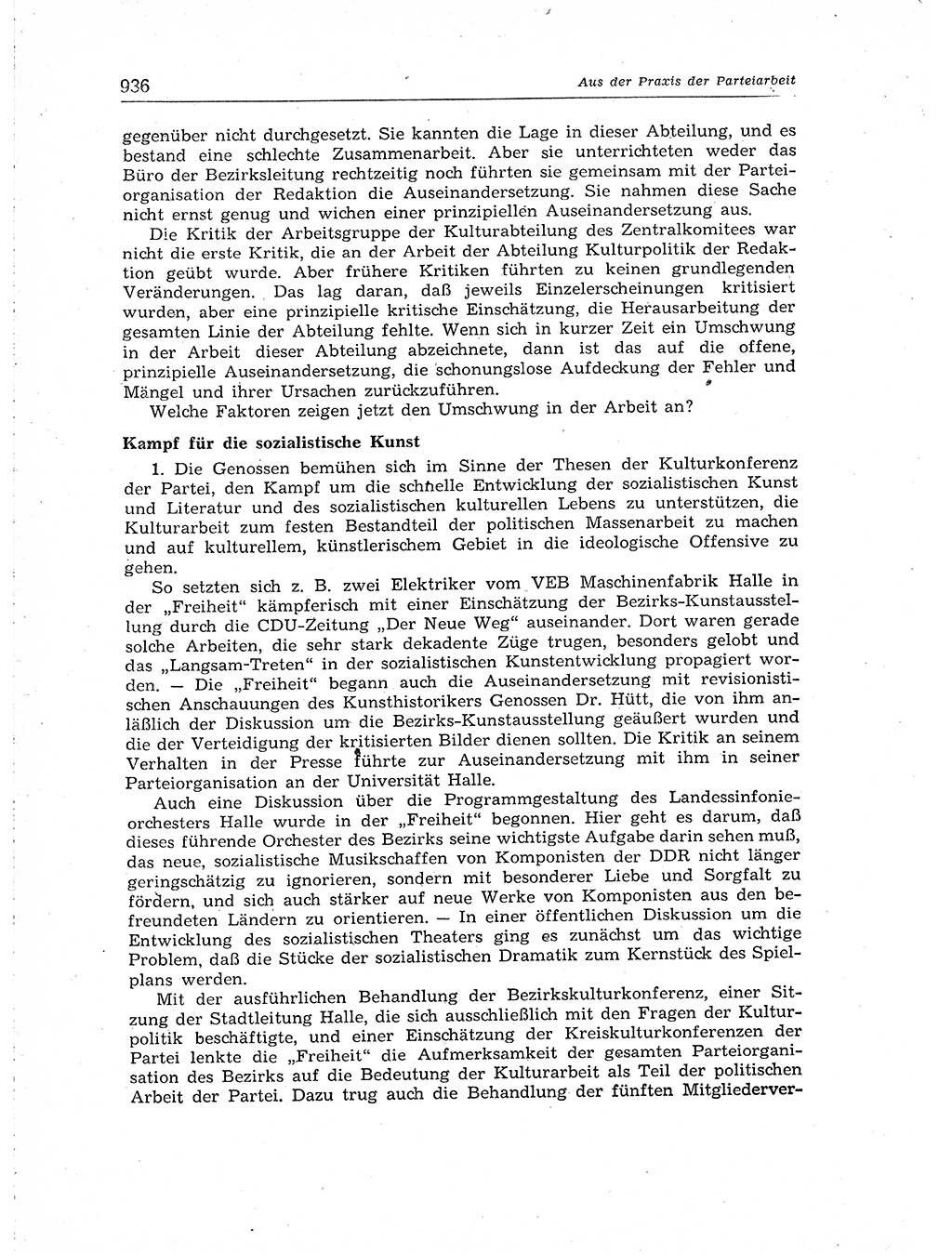 Neuer Weg (NW), Organ des Zentralkomitees (ZK) der SED (Sozialistische Einheitspartei Deutschlands) für Fragen des Parteiaufbaus und des Parteilebens, [Deutsche Demokratische Republik (DDR)] 13. Jahrgang 1958, Seite 936 (NW ZK SED DDR 1958, S. 936)