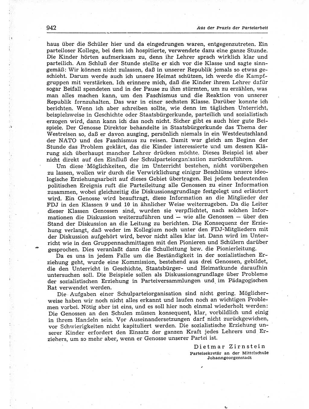 Neuer Weg (NW), Organ des Zentralkomitees (ZK) der SED (Sozialistische Einheitspartei Deutschlands) für Fragen des Parteiaufbaus und des Parteilebens, [Deutsche Demokratische Republik (DDR)] 13. Jahrgang 1958, Seite 942 (NW ZK SED DDR 1958, S. 942)