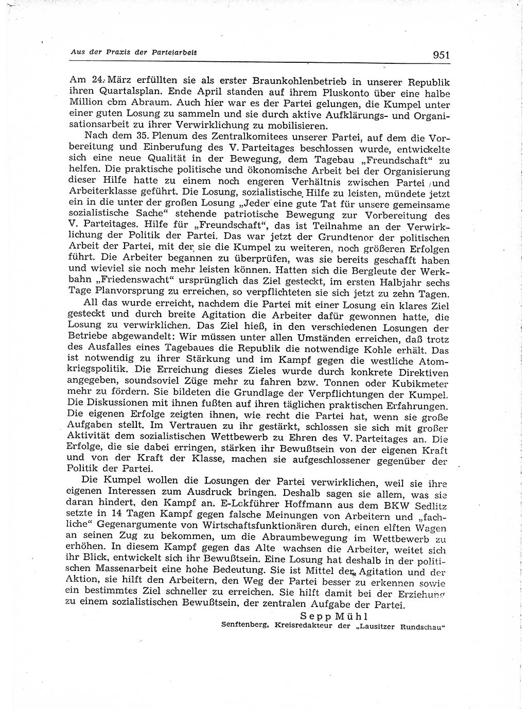Neuer Weg (NW), Organ des Zentralkomitees (ZK) der SED (Sozialistische Einheitspartei Deutschlands) für Fragen des Parteiaufbaus und des Parteilebens, [Deutsche Demokratische Republik (DDR)] 13. Jahrgang 1958, Seite 951 (NW ZK SED DDR 1958, S. 951)