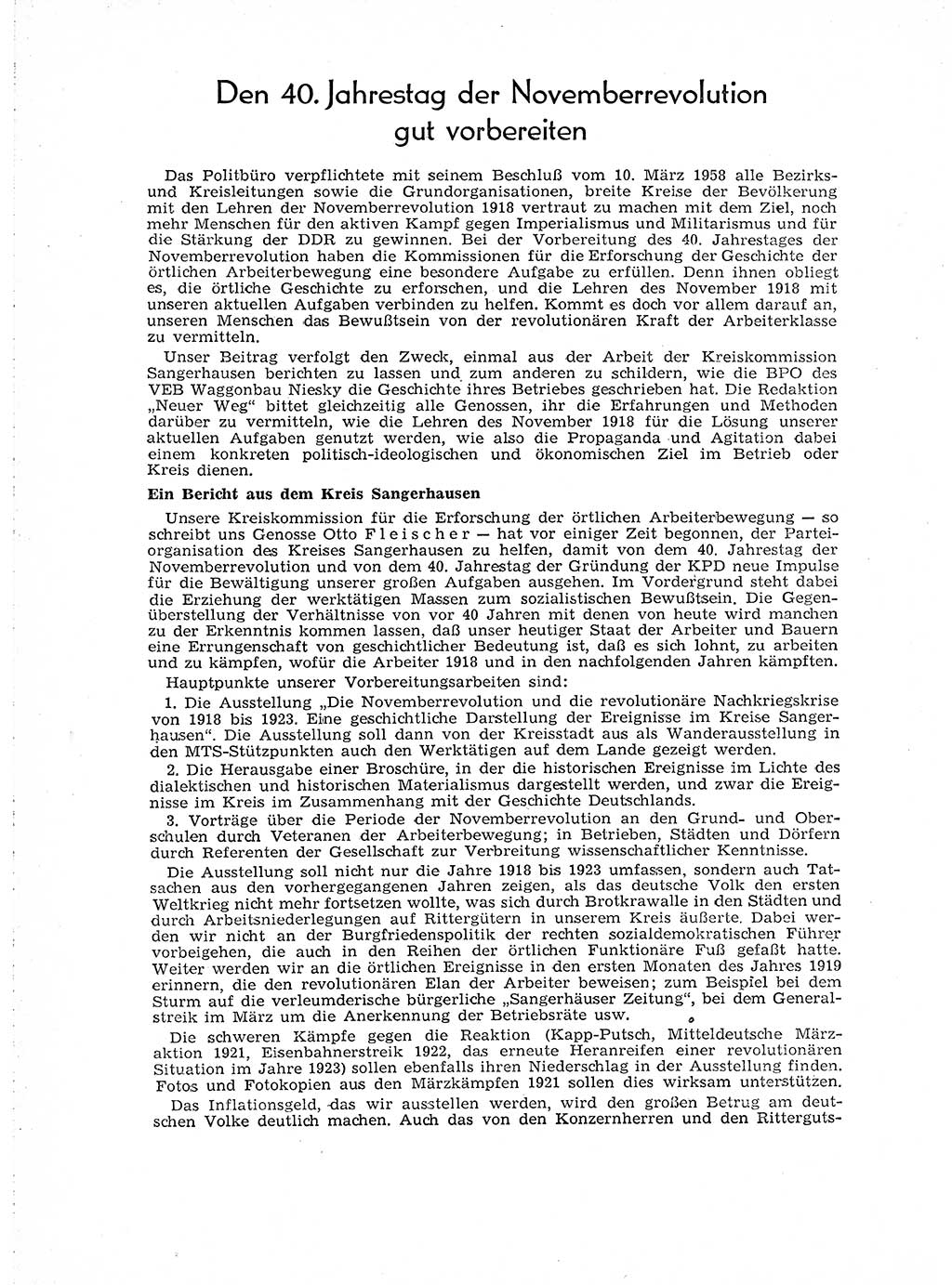 Neuer Weg (NW), Organ des Zentralkomitees (ZK) der SED (Sozialistische Einheitspartei Deutschlands) für Fragen des Parteiaufbaus und des Parteilebens, [Deutsche Demokratische Republik (DDR)] 13. Jahrgang 1958, Seite 954 (NW ZK SED DDR 1958, S. 954)